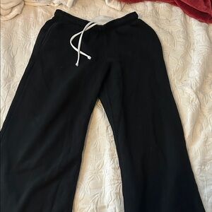 wild fable Black Wide Leg Sweatpants with White Drawstring GREAT CONDITION
